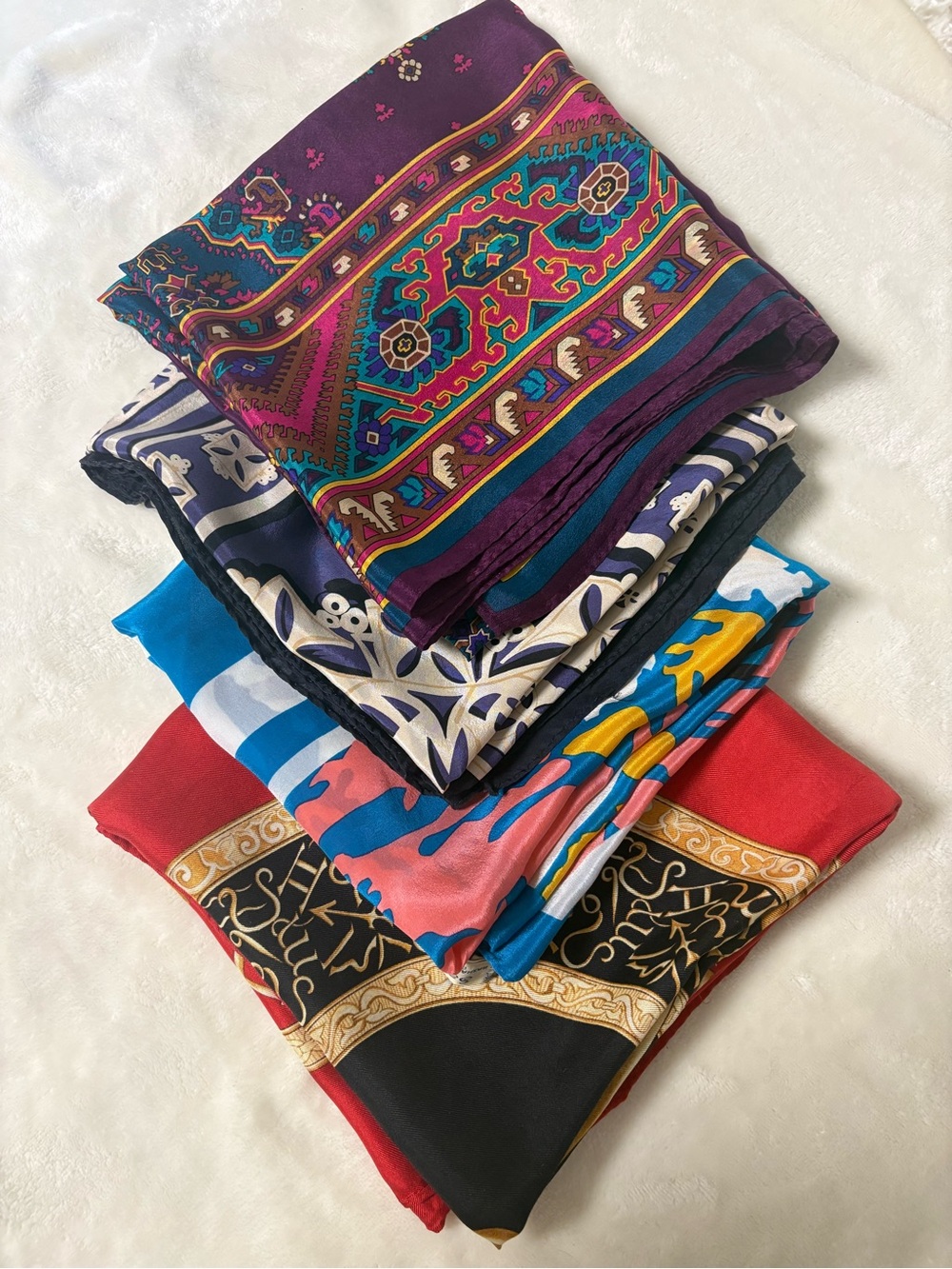VTG Designer Silk Scarf Lot Oscar de la Renta, Echo, Sacha for Bacha Ellen Tracy